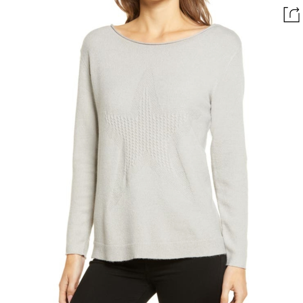Wit and wisdom knit star sweater M grey